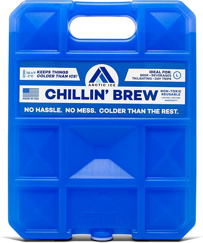 Arctic Ice Chillin' Brew Series Long Lasting Reusable Ice Pack - Freezes at 28° Fahrenheit - Designed to Keep Beverages Colder Than Ice