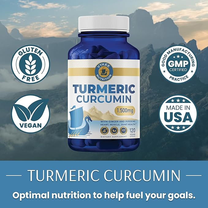 Turmeric Curcumin 1500mg with Ginger & Piperine – High Potency 95% Curcuminoids, Enhanced Absorption, Joint & Inflammatory Support – Vegan, Non-GMO, 120 Capsules