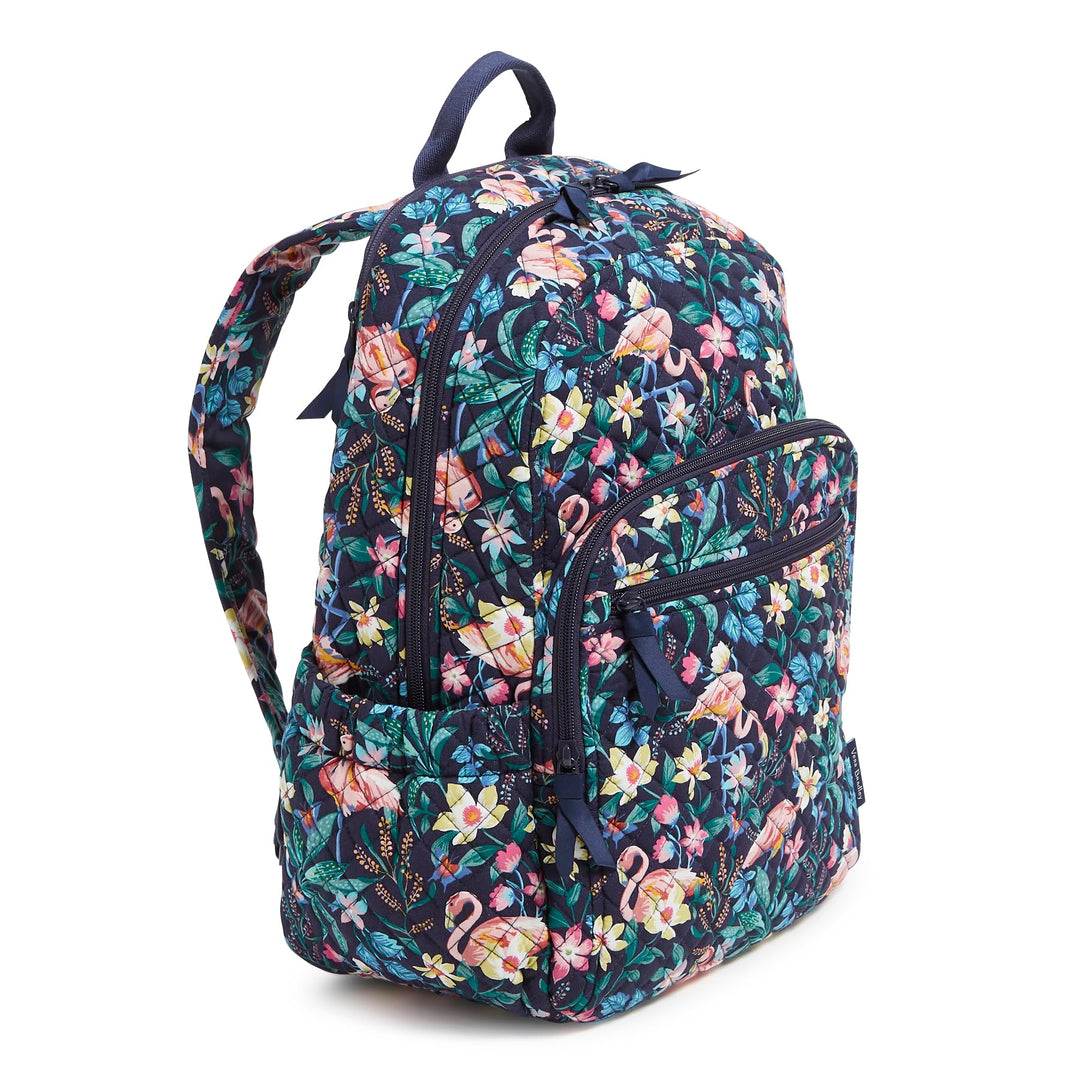 Vera Bradley Cotton Campus Backpack, Flamingo Garden
