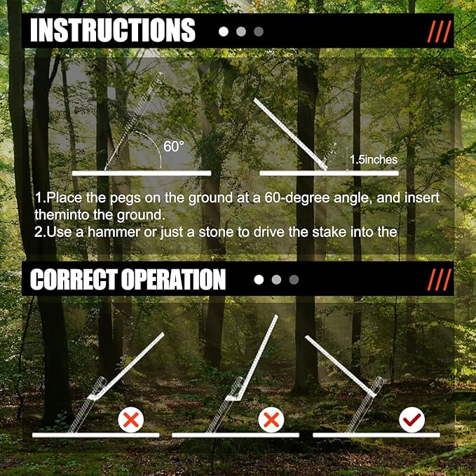 6 Pieces Tent Stakes Heavy Duty Camping Stakes, QEBAJI 7.5 inch Rust-Free Metal Tent pegs Ground Stakes Tent pegs Camping，6pack Red