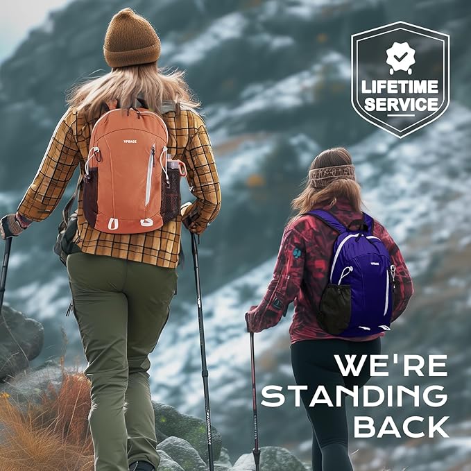 15L Water-resistant Hiking Daypack, Small Backpack Travel Outdoor, Lightweight Day Pack with Tool Loops