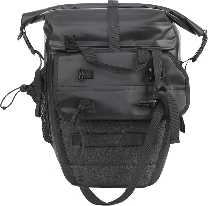 Waterproof Bike Panniers - 50L Saddle Bags for Bicycles Rear Rack - Bike Bag for Grocery, Laptop (Black, 1 Pair)