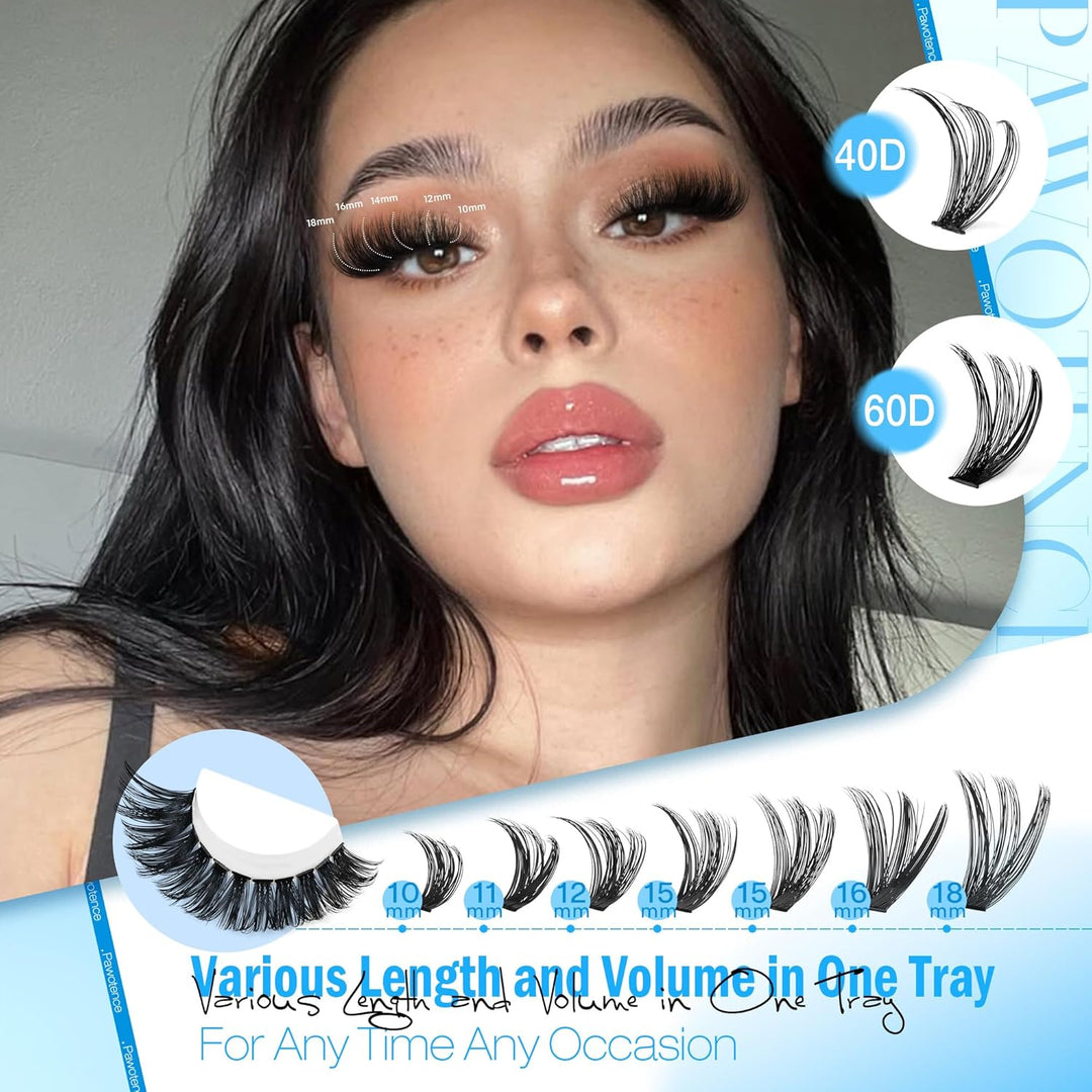 40D Cluster Eyelash Extensions | 280pcs Mix Length 9-16mm | Self-Application
