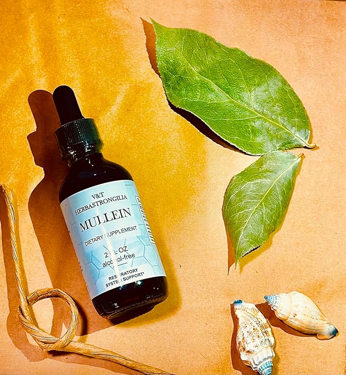 Mullein Leaf. Tincture Drops. 2fl oz. Alcohol Free. Liquid Extract. Vegan. Non - GMO & GMO Free. Herbal Supplement. Organic. Lung Cleanse.Immune, Respiratory Support. Detox