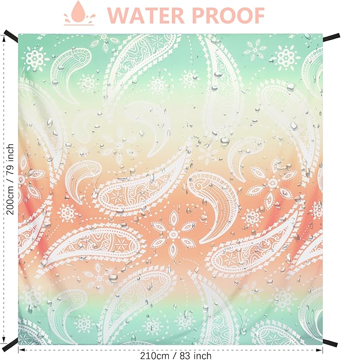 AISPARKY Beach Blanket Waterproof Sandproof Quick Drying Beach Mat Extra Large Outdoor Picnic Blanket for Travel Camping Hiking