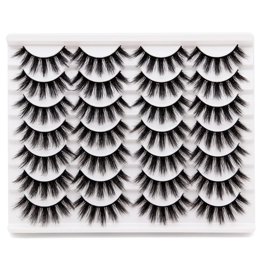 Losha Eyelashes Natural Look Faux Mink Lashes Pack Handmade Fluffy False Eyelashes 14 Pairs Eye Lashes (3D07)