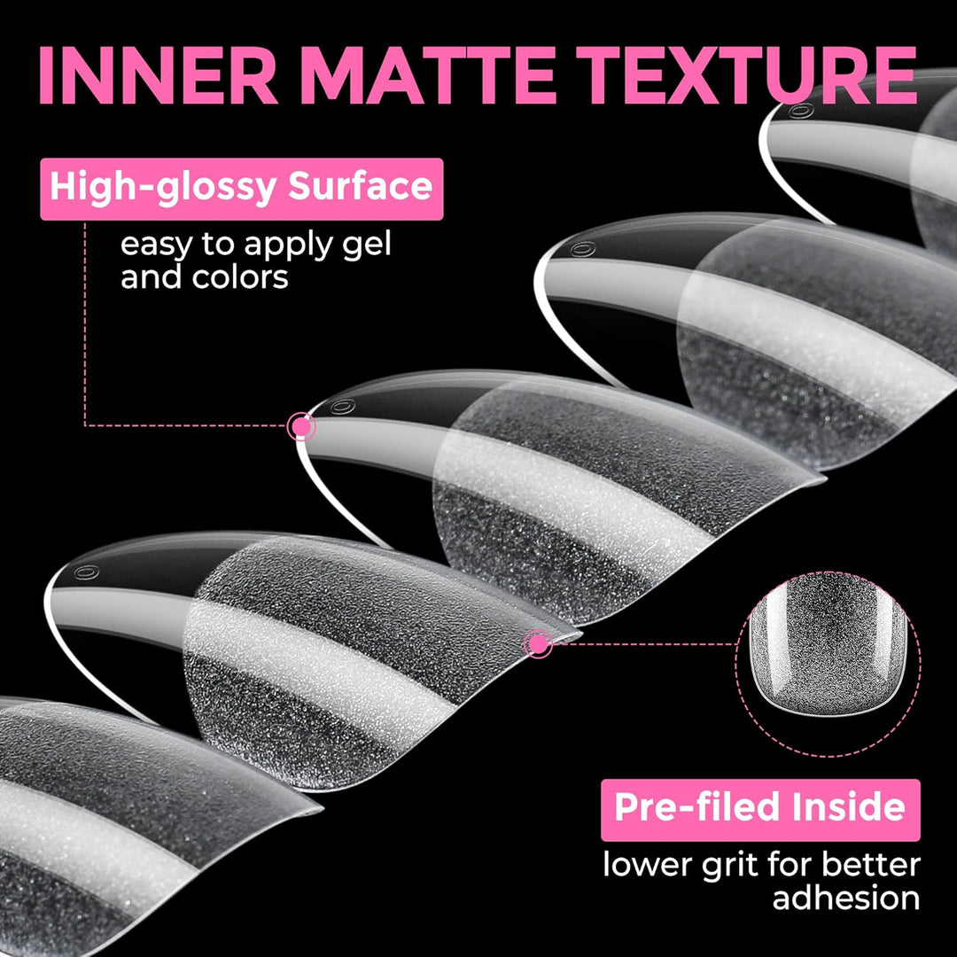 XXL Square Gel Nail Tips | 120 PCS Extra Long | No C Curve | DIY Home Use