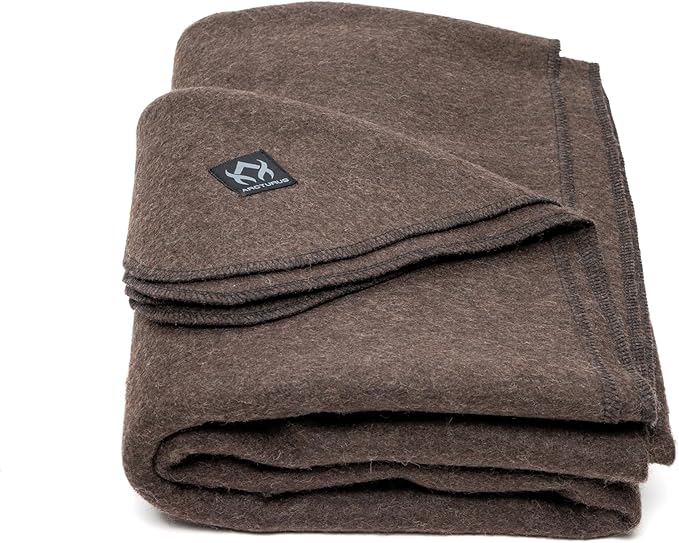 Arcturus Military Wool Blanket - Warm, Thick, Washable - Great for Outdoors, Camping, Stadium Blanket, Picnics, Travel - Car & Bushcraft Survival Kits, Large 64in x 88in 4.5 lb