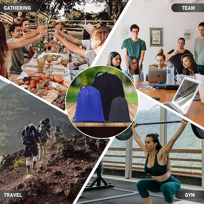 iMucci Upgrade Waterproof Drawstring Bag Sack Nylon Bag Ditty Bag for Gym Traveling, Hiking, Yoga, Shopping