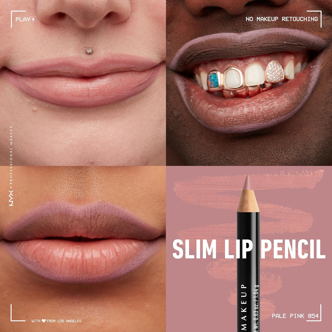 NYX Slim Lip Pencil | Long-Lasting Creamy Lip Liner | Hot Red - 2 Pack
