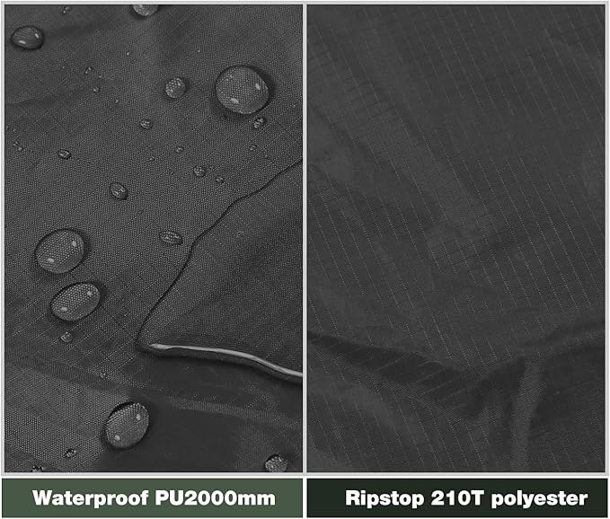 REDCAMP Hammock Rain Fly Camping Tarp Waterproof, 10x12ft Lightweight Backpacking Rain Tarp Shelter for Hiking Outdoor, Black