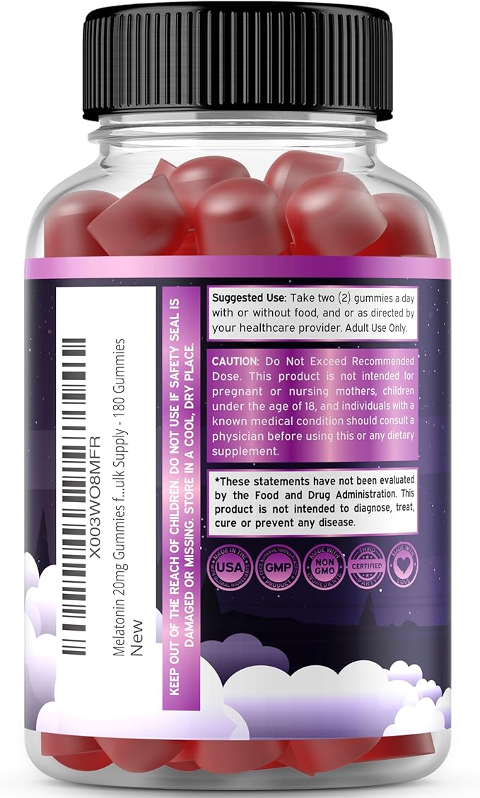 Tart Cherry Gummies Uric Acid Level Support (90 Count) - Advanced 2400mg Equivalent Extract with Celery Seed Melatonin for Adults (180 Count) - Quick Dissolve Melatonin 20mg - NonGMO, Vegan & USA Made