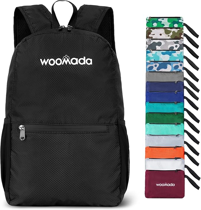 WOOMADA 17L Ultra Lightweight Packable Durable Waterproof Travel Hiking Backpack Daypack for Men Women Kids