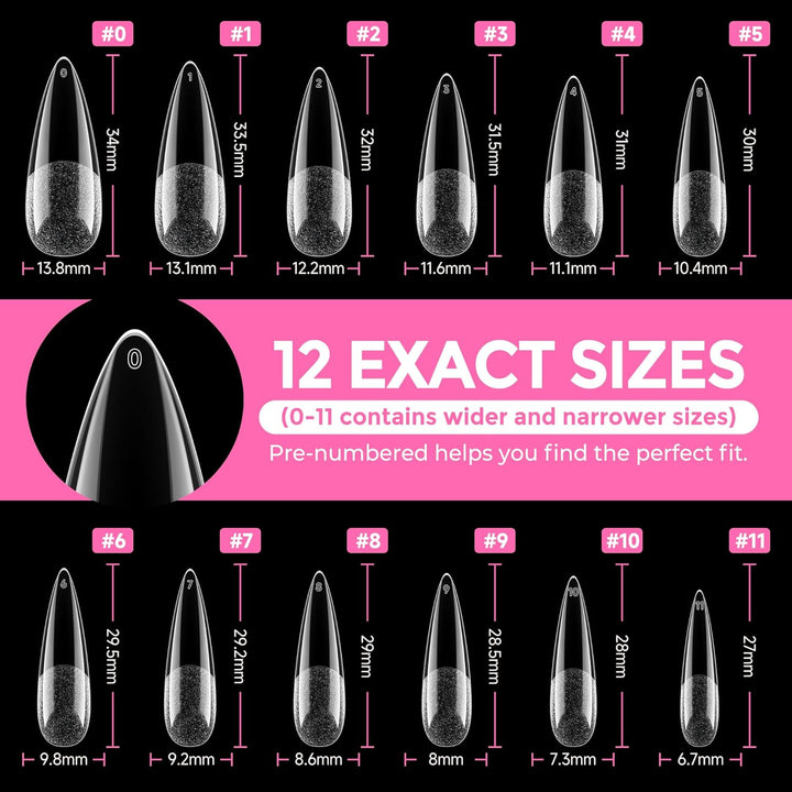 XXL Square Gel Nail Tips | 120 PCS Extra Long | No C Curve | DIY Home Use