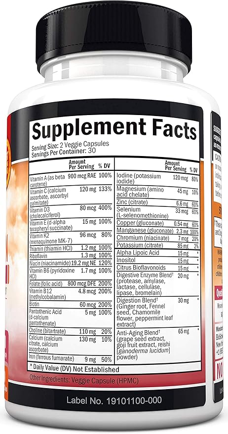 Multivitamin for Women with Vitamin D3 - Multivitamins for Bone Breast Skin Joint Energy - Vitamins for Immunity Support - Immune System Boost Natural Immune Defense - Joint Support Supplement - 60Ct