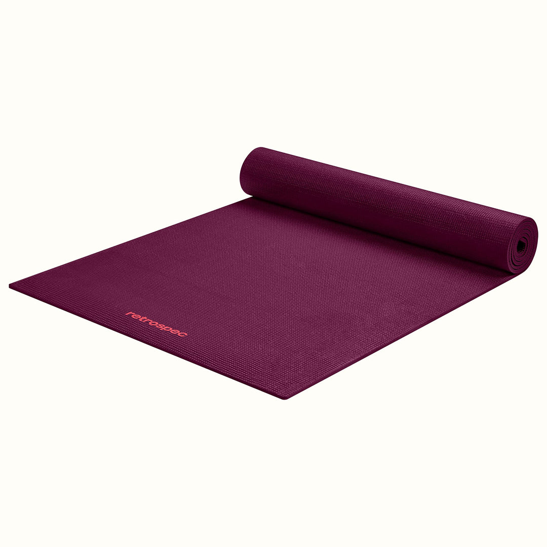 Retrospec Pismo Yoga Mat for Men & Women - 72” x 24” x 5mm - Extra Long Non Slip Exercise Mat for Yoga, Pilates, Stretching, Floor & Home Workouts - Boysenberry