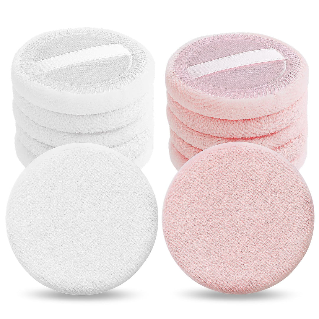 Sibba 12 Pcs Blush Loose Powder Puff Face Setting Body Makeup Soft Velour Sponge Beauty Blender Make Up Mini Portable Finger App