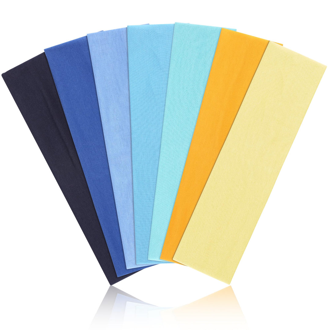 DiyJibb Headbands for Women Non Slip - 7PCS Fashion Sports Hair Bands for Women's Hair, Soft Cotton Cloth Stretchy Headbands for Women for Workout Yoga Running