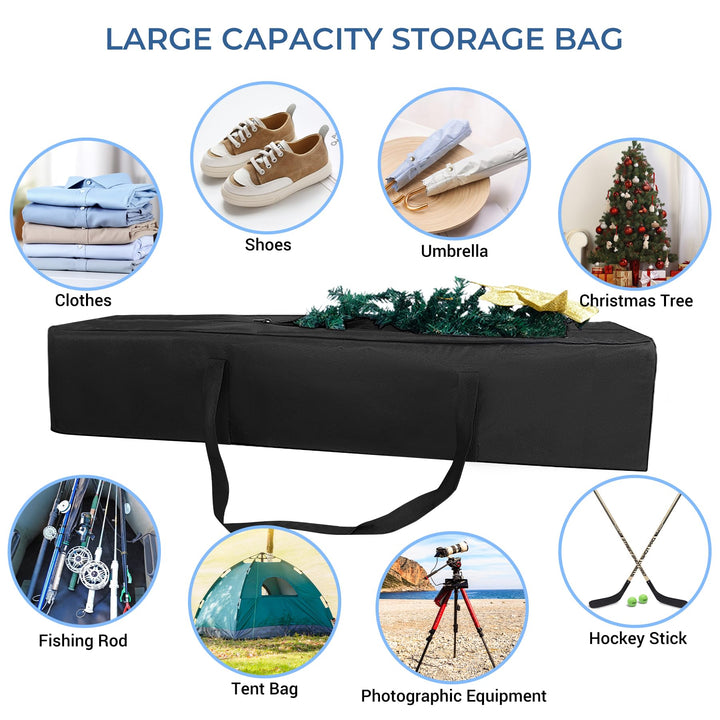COOLBEBE 45Inches Tripod Carrying Case Bag Water Resistant Long Duffle Bag, Extra Large Zipper Foldable Storage Bag for Fishing Pole, Tripod, Tent, Umbrella (45inch, Black)