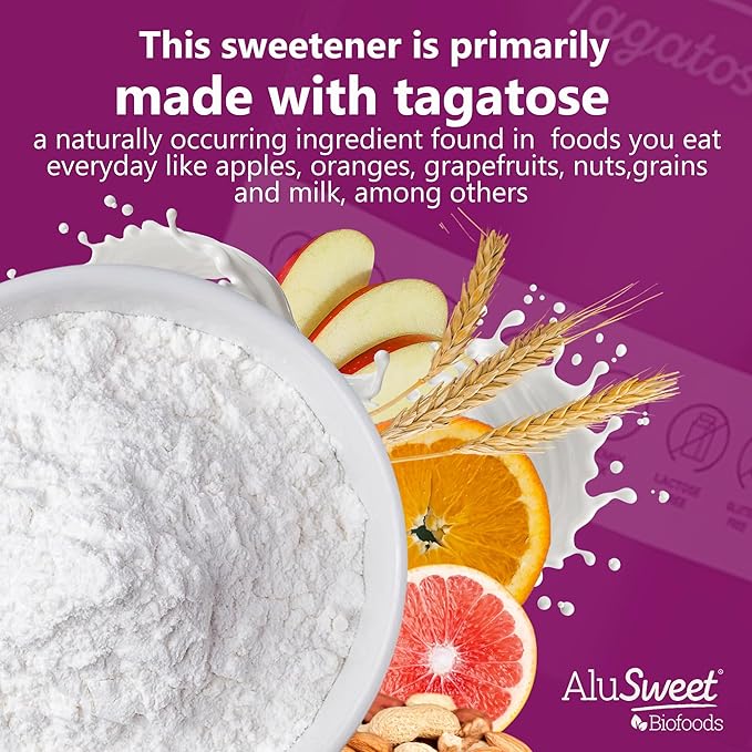 AluSweet Tagatose + Stevia Natural Low-Calorie Sweetener - 12oz 2:1 Replacement - Prebiotic, Keto & Diabetic-Friendly, Gluten & Lactose-Free, Sugar Substitute, Ideal for Baking, No Aftertaste