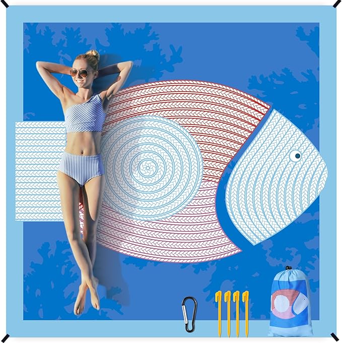 AISPARKY Beach Blanket Waterproof Sandproof Quick Drying Beach Mat Extra Large Outdoor Picnic Blanket for Travel Camping Hiking