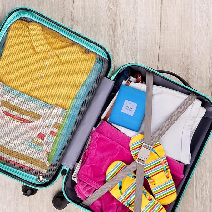 Picnic Blanket, Mini Pocket Beach Mat 55.1 x 70.8IN (3-5 People) Foldable, Lightweight Waterproof Sand Free, Foldable Thin Ground Sheet for Outdoor Camping Hiking Travel - with Hand Strap