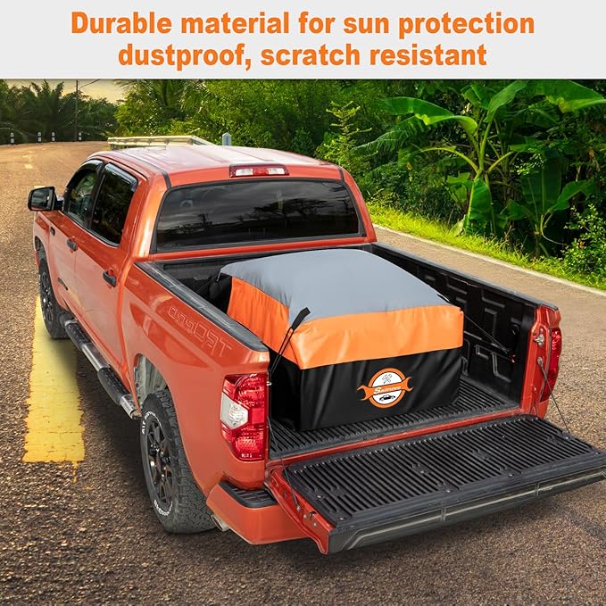 Sailnovo Truck Bed Cargo Bag, 26 Cubic ft 100% Waterproof Cargo Bag for Truck Bed, Heavy Duty PVC Truck Cargo Bag Fits Any Truck Size with 4 Stretch Cord, Packing Bag (50''x40''x22'')