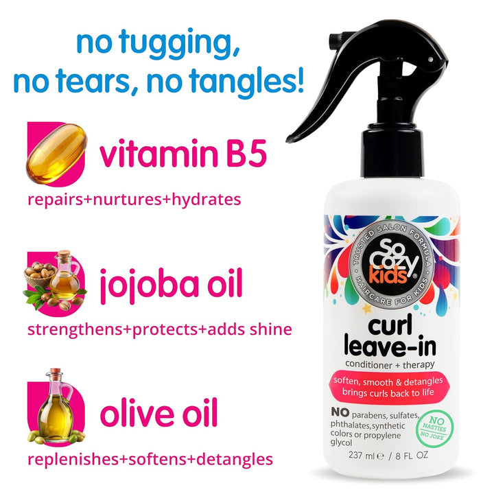 Cozy Leave-In Conditioner Spray | Paraben-Free Detangler for Kids' Curly Hair