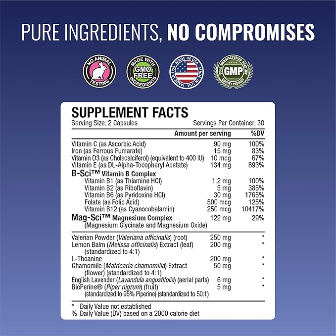Approved Science Restlex - 420 mg Magnesium Glycinate Blend, L-theanine 200 mg - 60 Capsules