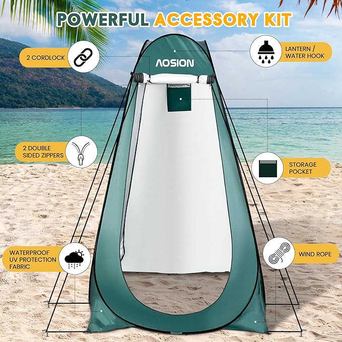 AOSION Privacy Shower Tent,Pop Up Changing Tent,Camp Bathroom Changing Dressing Room,Sun Sunshade Canopy Outdoor Rain Shelter for Camping Hiking Beach Picnic Fishing.