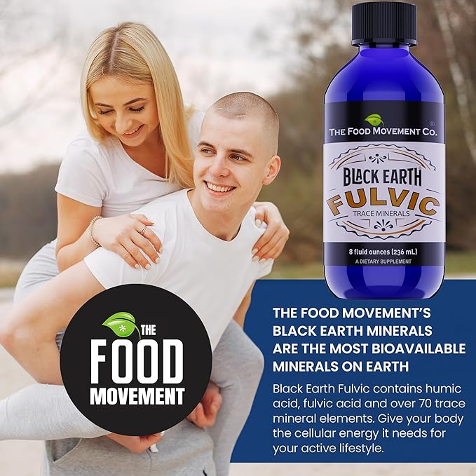 Black Earth Fulvic Acid - Humic Fulvic Minerals with Electrolytes for Digestive Health and Exercise Recovery, 8 oz Trace Minerals Supplement