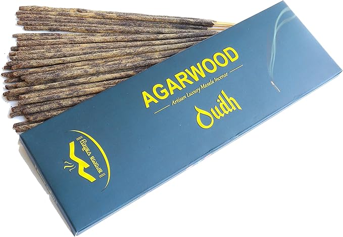 Oud Incense Sticks - Artisan Luxury Masala Incense - Handcrafted Long-Burning Extra-Thick - 18+ Sticks - Divine Scent for Home & Meditation - Agarwood, Gaharu, Aloeswood, Eaglewood