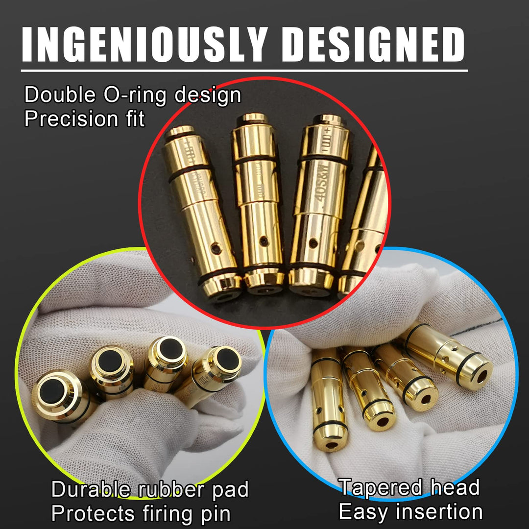 Angeebin Laser Training Cartridge for 45ACP,40S&W,380ACP,9MM Suitable for Dry Fire Training and Boresighting Sight, Red Laser Bullet with Spare Accessories (45acp)