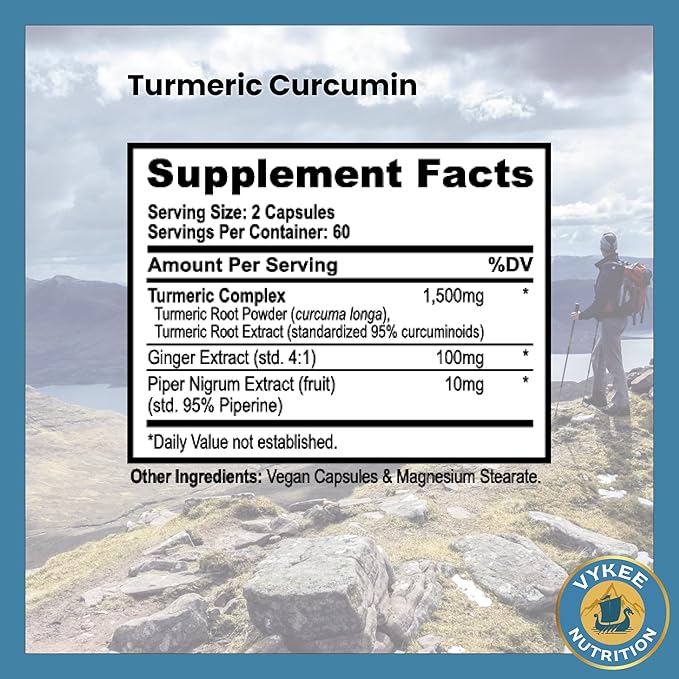 Turmeric Curcumin 1500mg with Ginger & Piperine – High Potency 95% Curcuminoids, Enhanced Absorption, Joint & Inflammatory Support – Vegan, Non-GMO, 120 Capsules