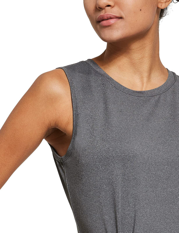 BALEAF Women's Workout Tank Tops Sleeveless Running Atnletic Shirts Activewear Gym Tops Gray 2 Pack Size XS