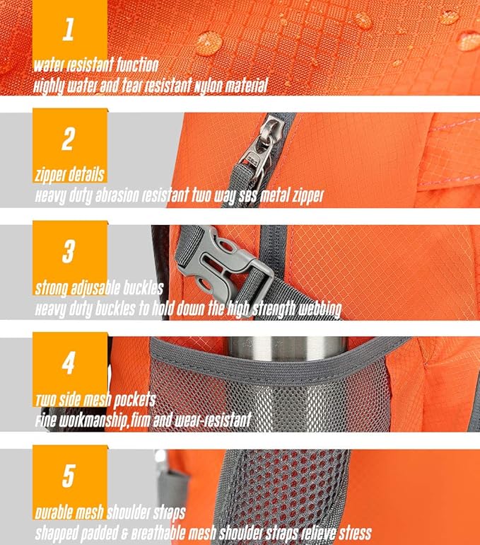 35L Lightweight Packable Backpack Waterproof Durable Hiking Travel Backpack Daypack