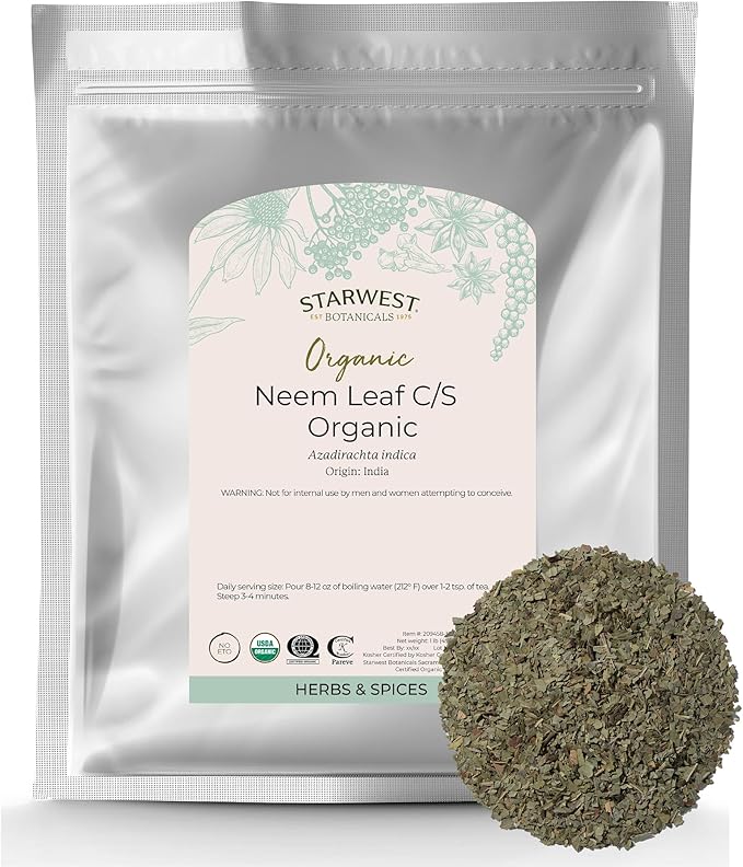 Starwest Botanicals Neem Leaf C/S Organic, 1 Pound (Pack of 1)