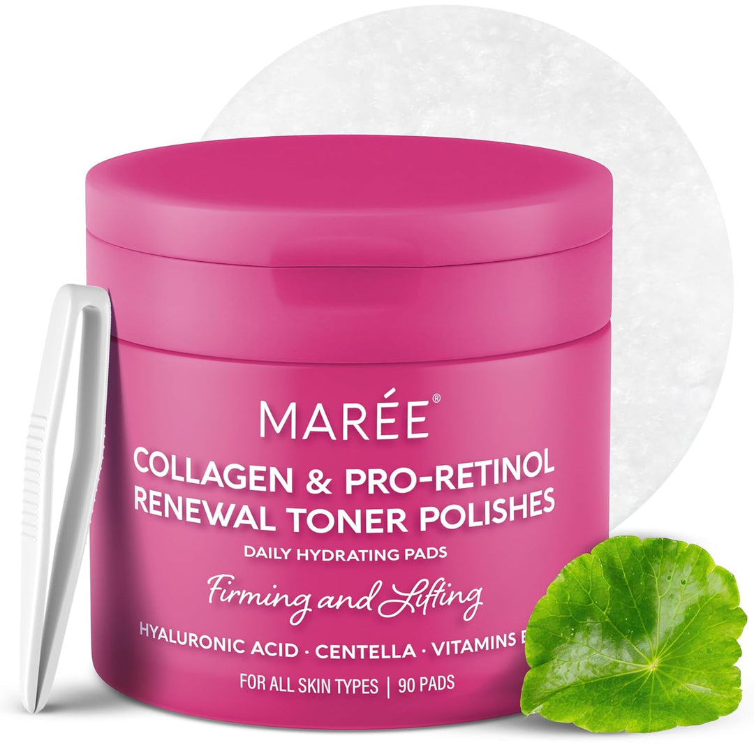 Collagen Toner Pads with Retinol | Hydrating Anti-Aging Wipes for Skin