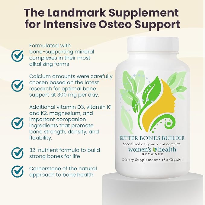 Better Bones Builder - Intensive 32-Ingredient Formula for Women - Build Strong Bones for Life - 30 Day Supply