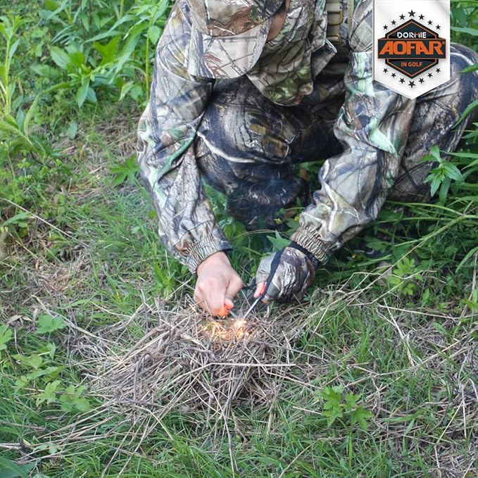 AOFAR Fire Starter AF-381/AF-381plus Fire Steel with Paracord and Whistle for Camping, Hiking, Hunting, Backpacking, Boating, Emergency Rescue…