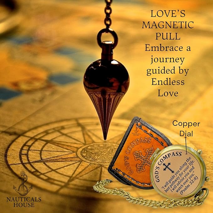 Bible Verse Brass Compass – “I Will Guide You and Watch Over You” (Psalm 32:8) | Christian Gift for Boys, Girls, Teens, Adults | Faith Keepsake for Graduation, Baptism, Confirmation, Prayer Gift