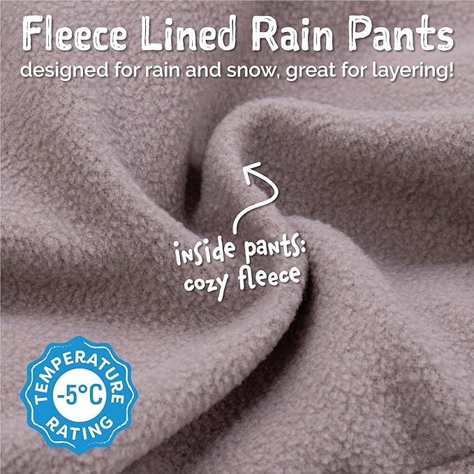 JAN & JUL Waterproof Fleece Lined Snow and Rain Pants for Toddlers and Kids