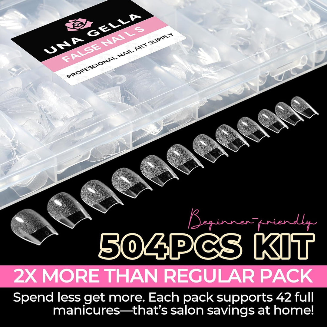 504Pcs Matte Soft Gel Toe Nail Tips | Full Cover for DIY Nail Extensions