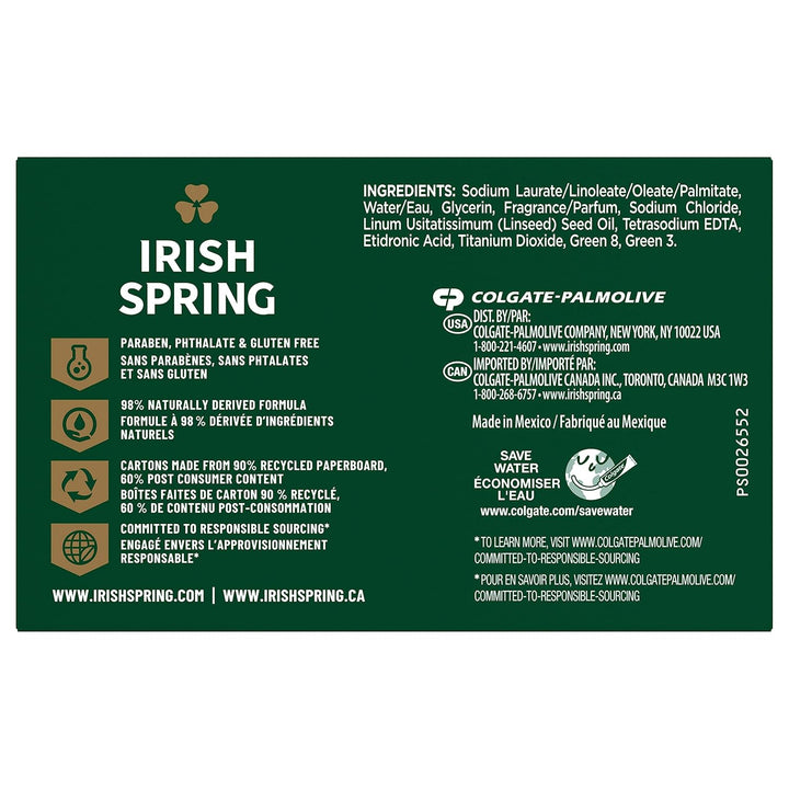 Aloe Vera Moisturizing Bar Soap | Irish Spring | 44.4 Oz | Hydrating Cleanser