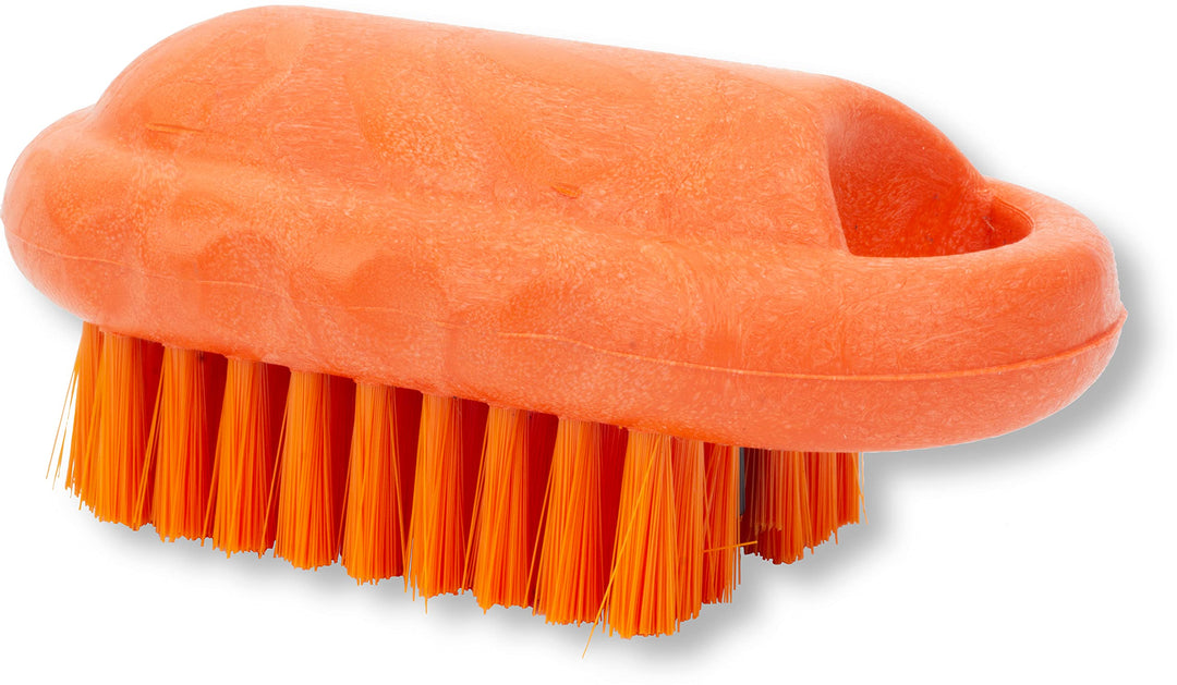 SPARTA Nail Scrub Brush Commercial-Grade, Heavy-Duty Hand and Fingernail Brush with Stiff Bristles for Gardeners, Mechanics, And Foodservice Personnel, Plastic, 5 Inches, Orange