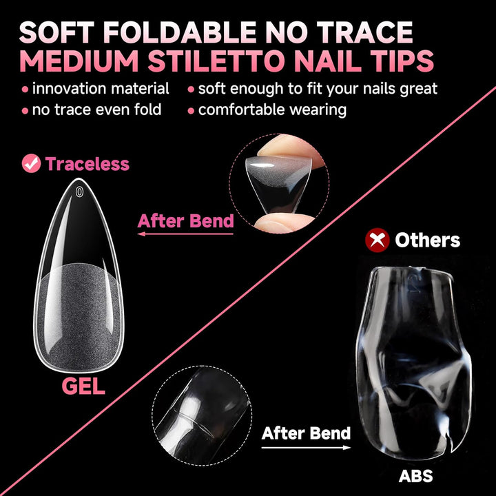 XXL Square Gel Nail Tips | 120 PCS Extra Long | No C Curve | DIY Home Use