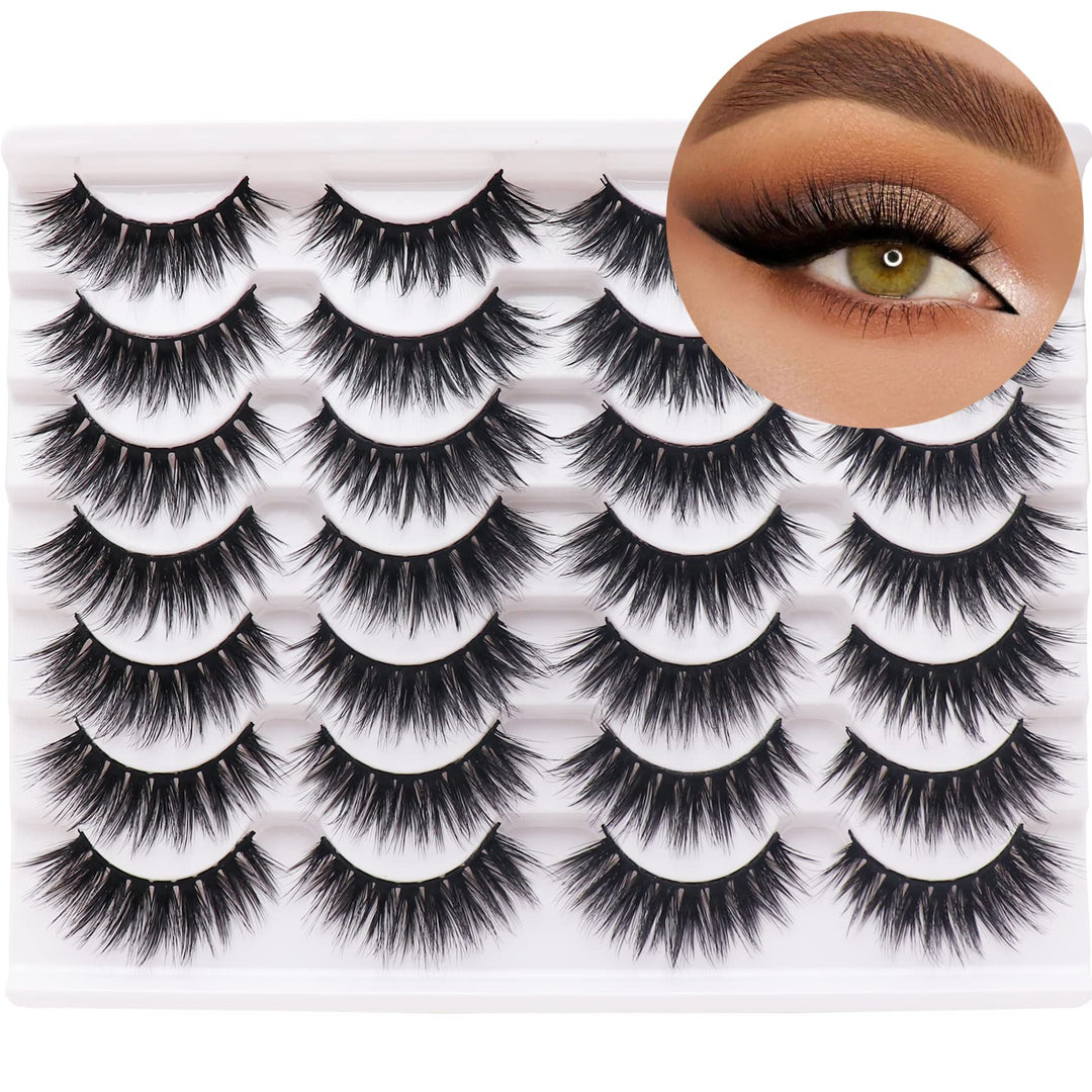 Losha Eyelashes Natural Look Faux Mink Lashes Pack Handmade Fluffy False Eyelashes 14 Pairs Eye Lashes (811)