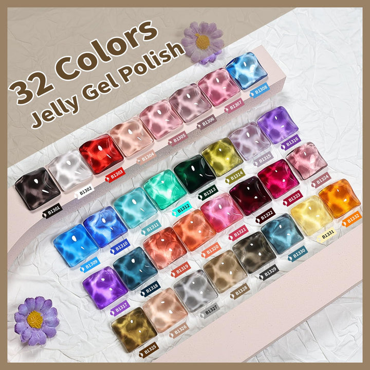 36-Piece Gel Nail Polish Set | 32 Colors, Base & Top Coats | Gifts for Women