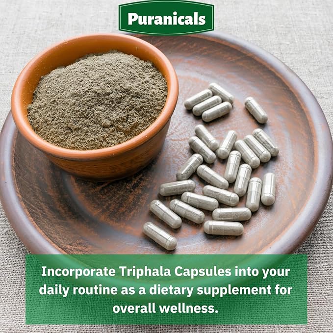 Triphala Premium 320 Capsules Non-GMO and Gluten Free | Herbal Supplement | 600 mg Per Serving | Made with Amla Bibhitaki Haritaki Powder