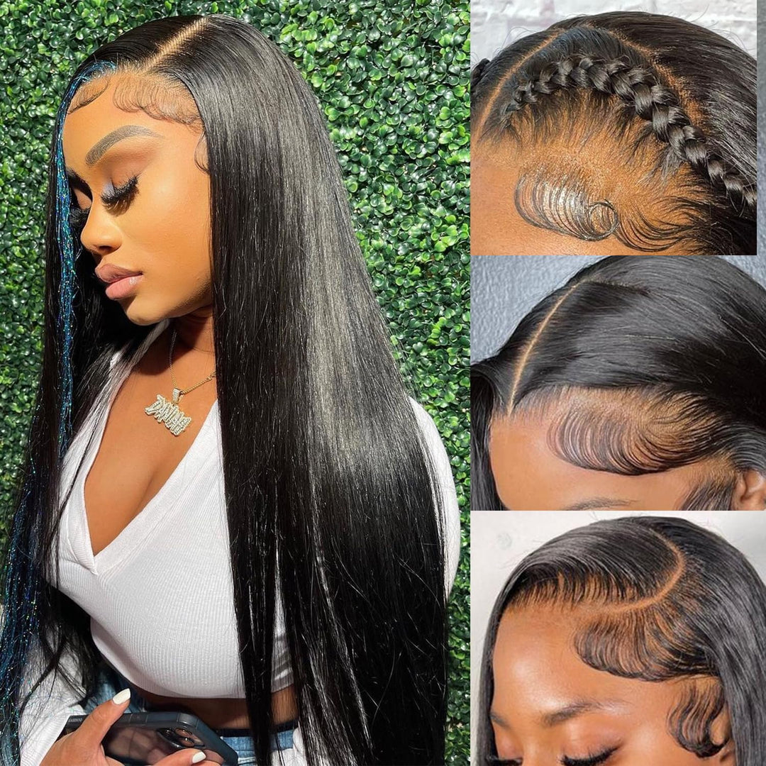 Mengkai 13X6 Lace Front Wigs Human Hair Pre Plucked Striaght Hd Lace Front Wigs Human Hair With Baby Hair Glueless Wigs Human Ha